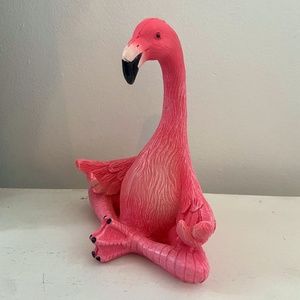 Meditating Pink Flamingo Figurine